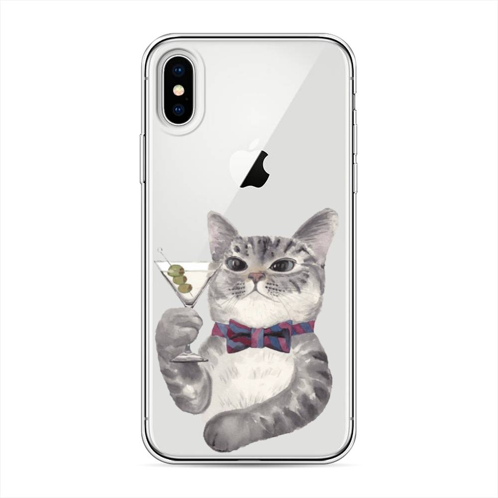 

Силиконовый чехол "Кот джентльмен" на Apple iPhone XS (10S), Кот джентльмен