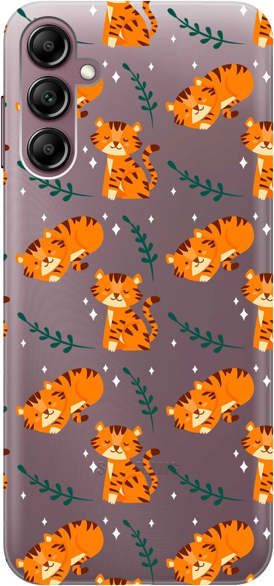 

Силиконовый чехол на Samsung Galaxy A14 "Tigers" прозрачный, Прозрачный;бежевый, 158808