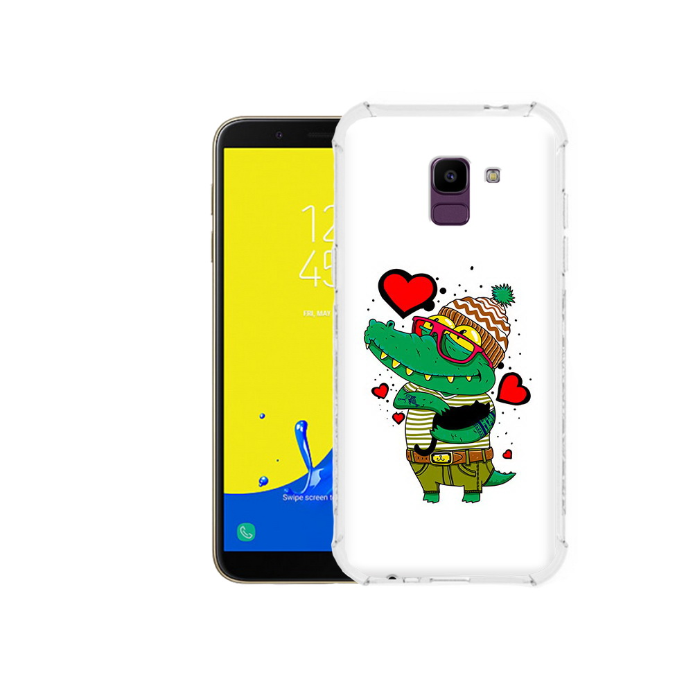 

Чехол MyPads Tocco для Samsung Galaxy J6 (2018) Влюбленный крокодил, Прозрачный, Tocco