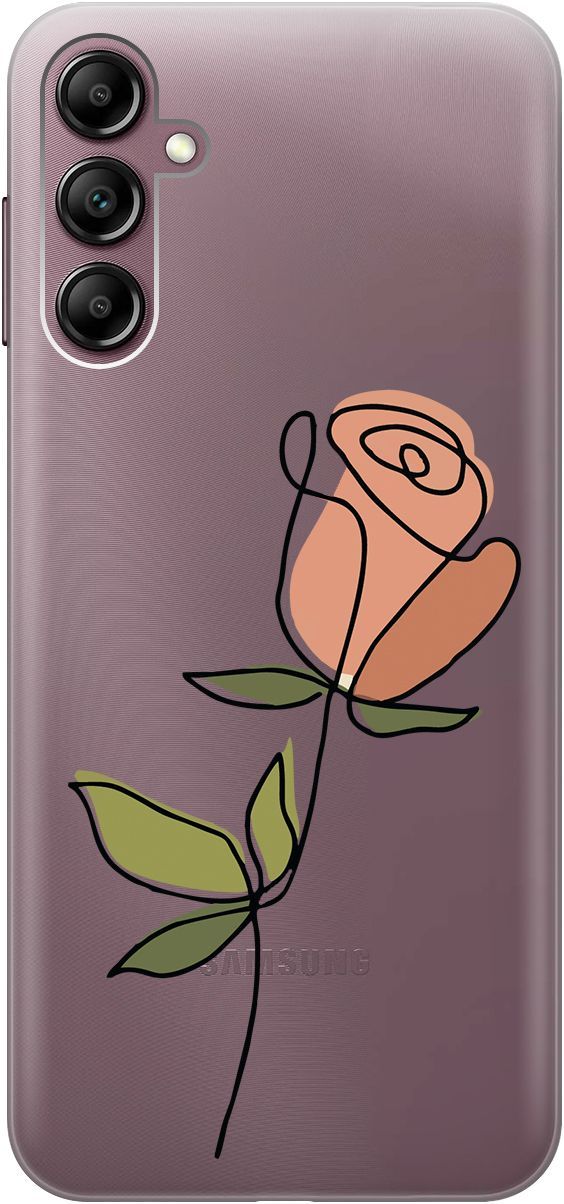 

Силиконовый чехол на Samsung Galaxy A14 "Rose" прозрачный, Прозрачный;зеленый, 158808