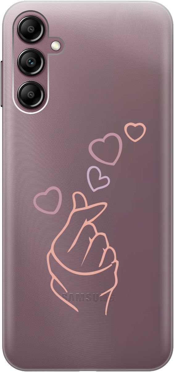 

Силиконовый чехол на Samsung Galaxy A14 "K-Heart" прозрачный, Прозрачный;розовый, 158809