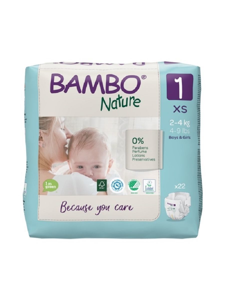 фото Подгузники детские bambo nature 1, 22 штуки