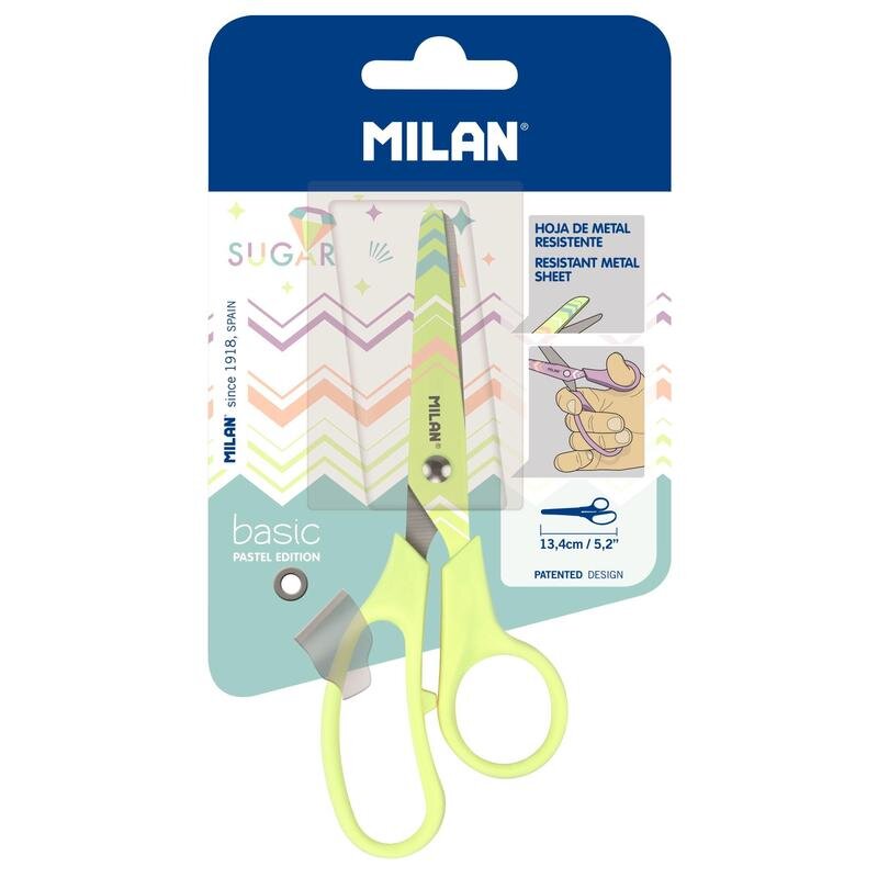 Ножницы детские Milan Basic Pastel Edition желтые 134 мм с эргономичными ручками 1139550 316₽