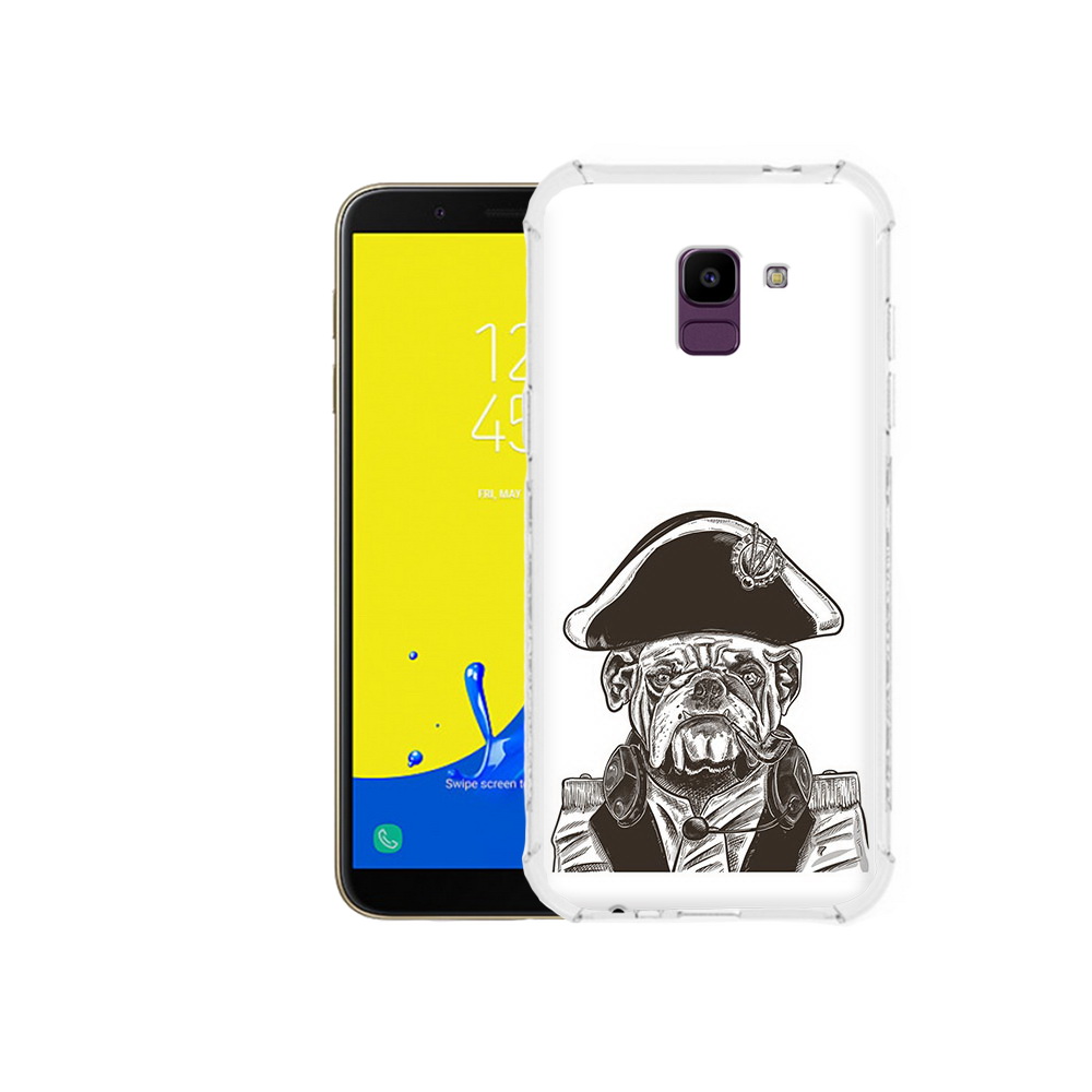 

Чехол MyPads Tocco для Samsung Galaxy J6 (2018) мопс генерал, Прозрачный, Tocco