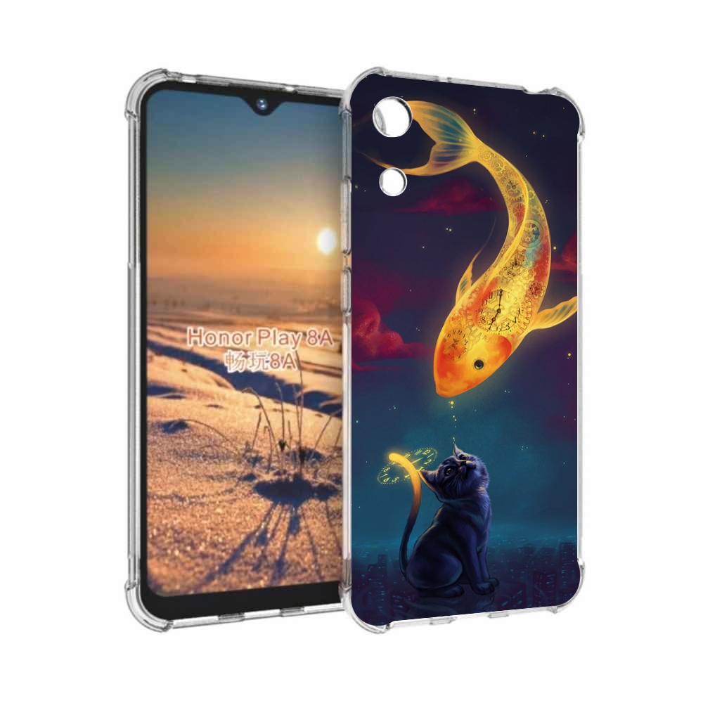 

Чехол бампер MyPads золотая-рыбка-часовая для Honor 8A, Прозрачный, Tocco