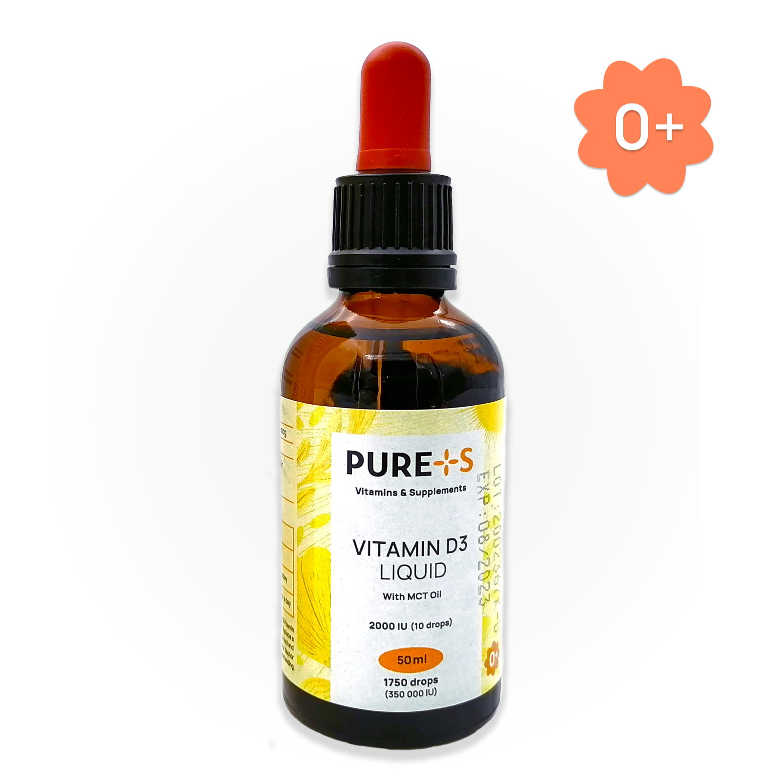 

Витамин Д, Vitamin D3, PURE+S, 50 ml