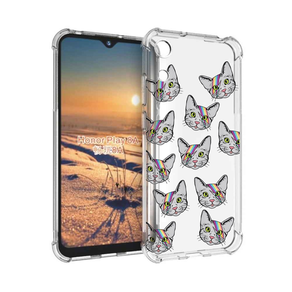

Чехол бампер MyPads кот-с-молнией-на-лбу для Honor 8A, Прозрачный, Tocco