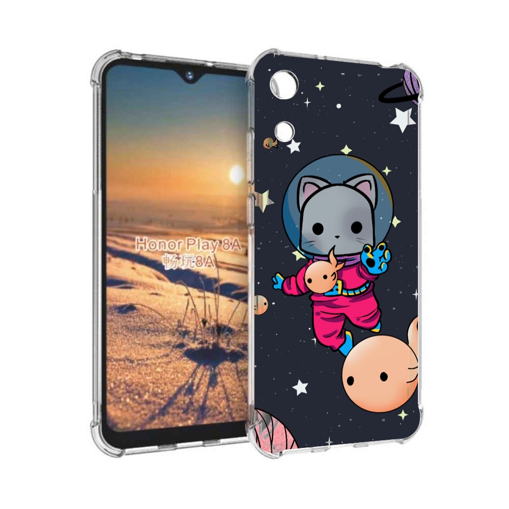

Чехол бампер MyPads котик-с-рыбкой-в-космосе для Honor 8A, Прозрачный, Tocco