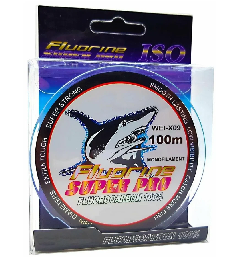 

Леска Shark Fluorocarbon 100% d-0.35mm, Прозрачный, WEI-X09
