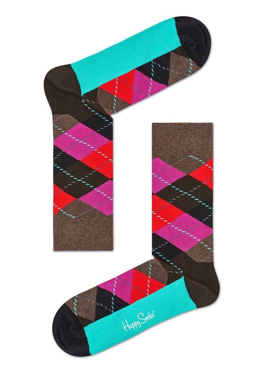 Носки унисекс Happy Socks Argyle Sock ARY01 коричневые 41-46