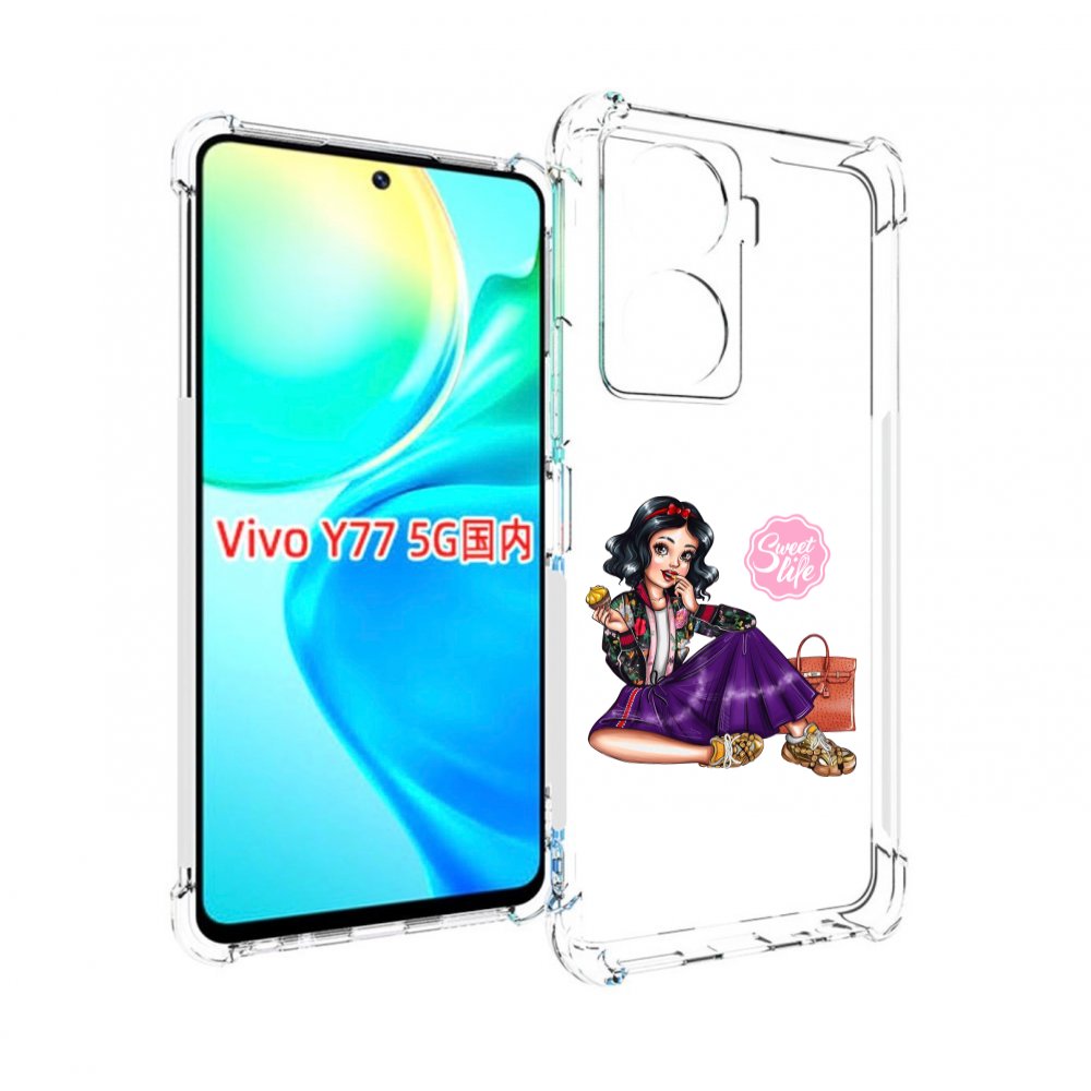 

Чехол MyPads Сладкая-жизнь женский для Vivo Y77 5G, Прозрачный, Tocco