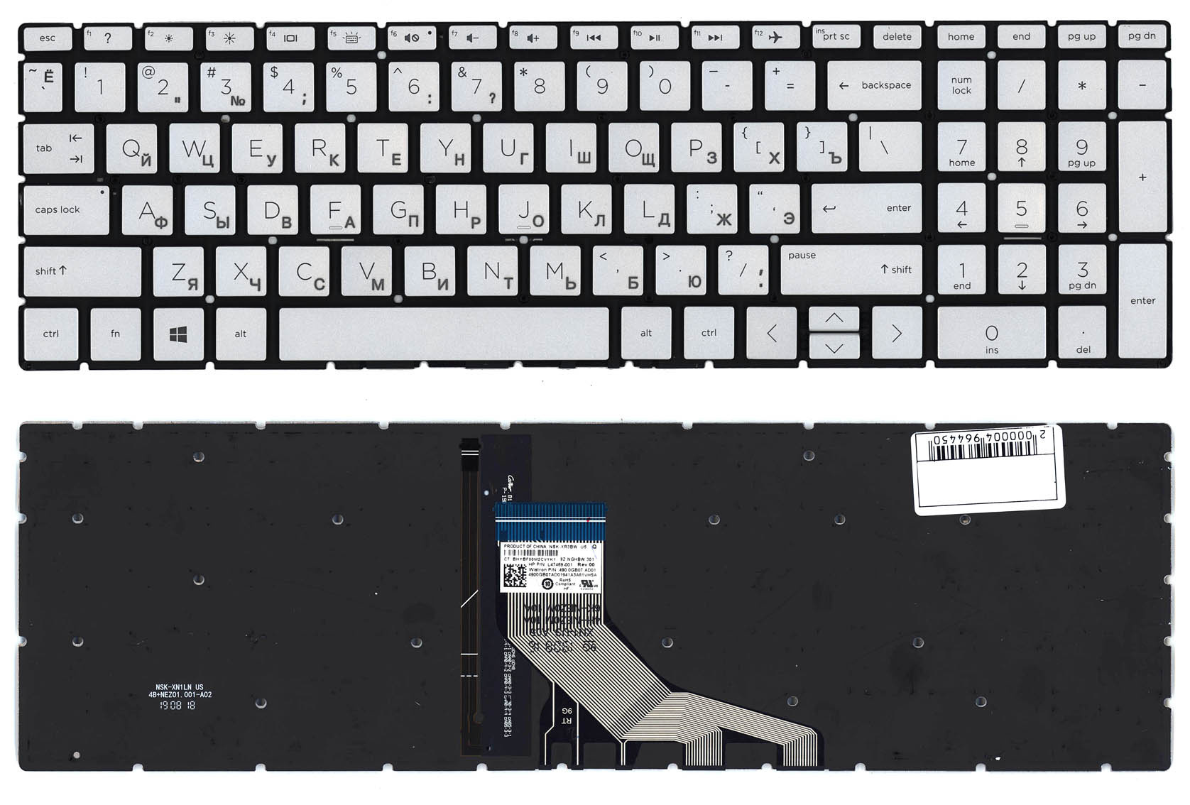 

Клавиатура HP для ноутбука HP 15-DW, 15-DB, 250, G7