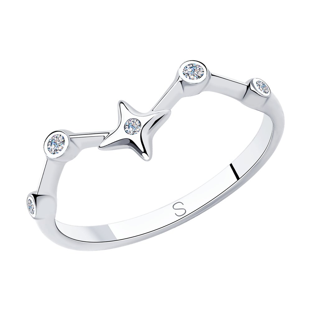 

Кольцо из серебра р. 16,5 SOKOLOV 94013057, фианит, 94013057