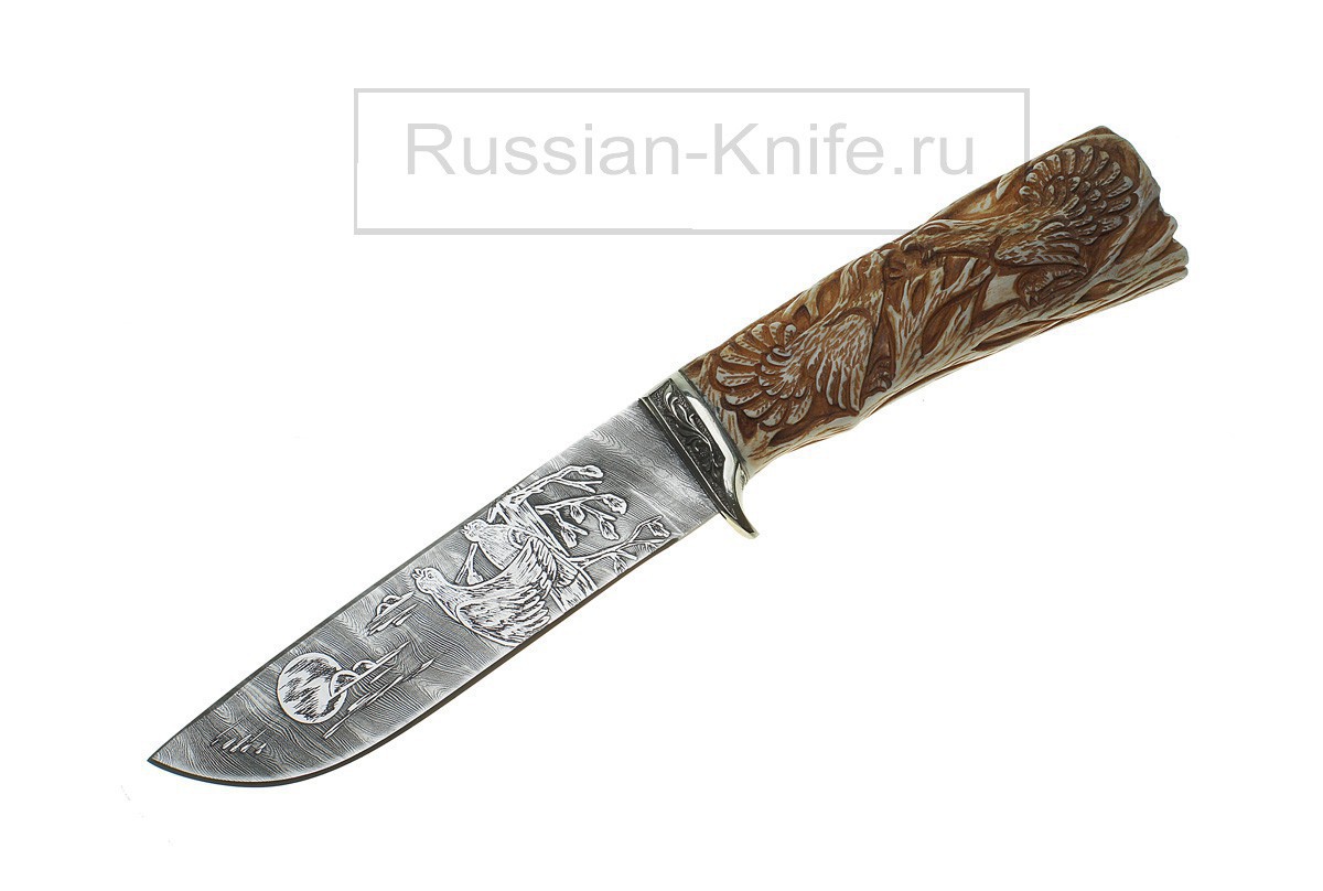 

Нож Глухарь (дамасская сталь) А. Жбанов