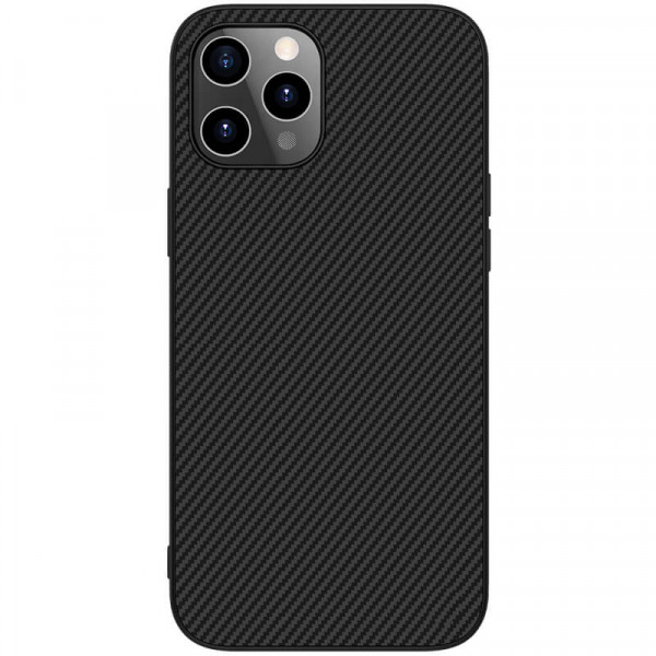 фото Карбоновая накладка nillkin synthetic fiber series для apple iphone 12 / 12 pro (черный)