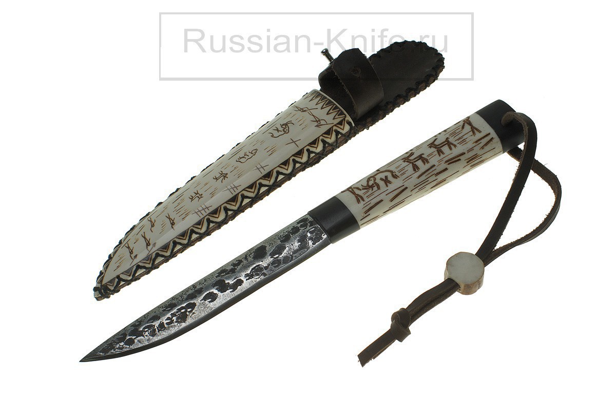 

Нож Якут большой (сталь 9ХС), рог лося