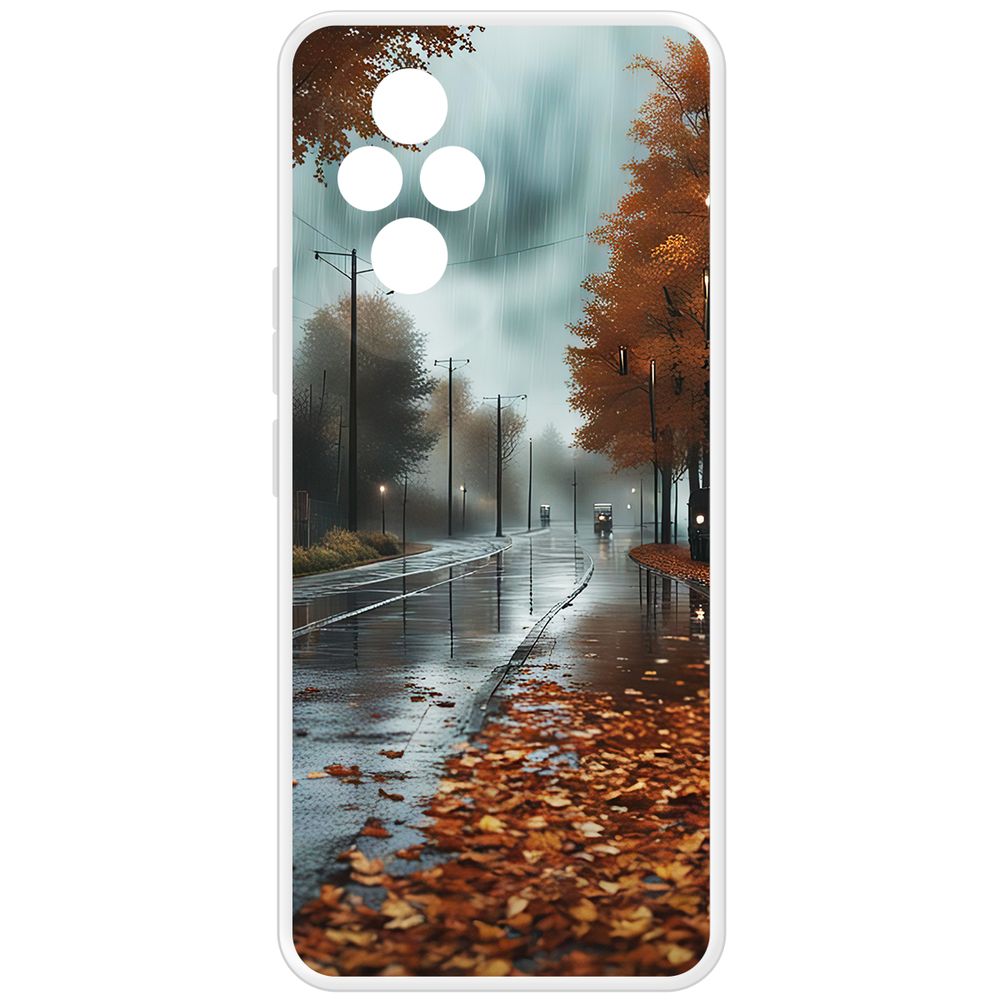 

Чехол-накладка Krutoff Clear Case Осенний дождь для Honor 200, Прозрачный