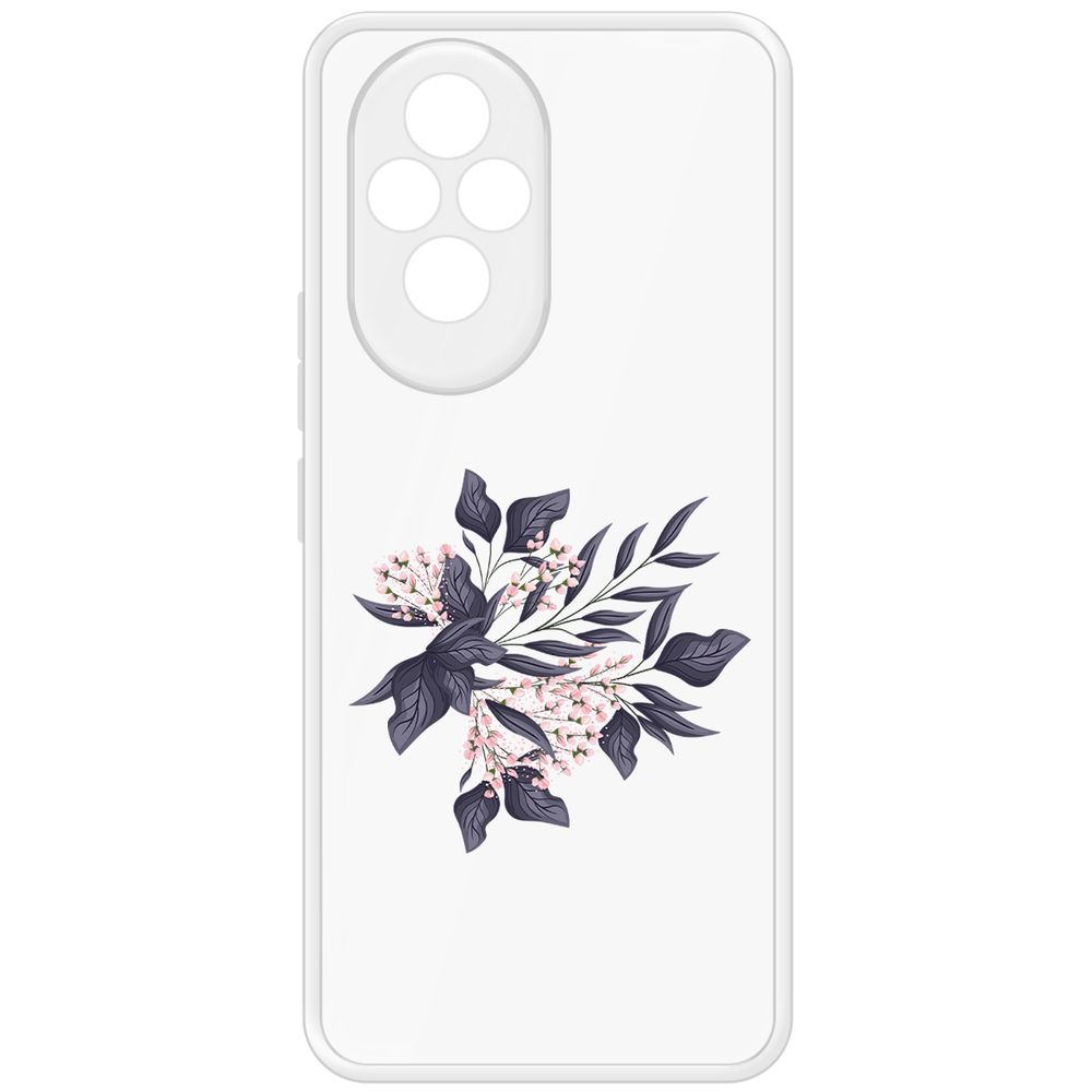 

Чехол-накладка Krutoff Clear Case Розовые бутоны для Honor 200, Прозрачный