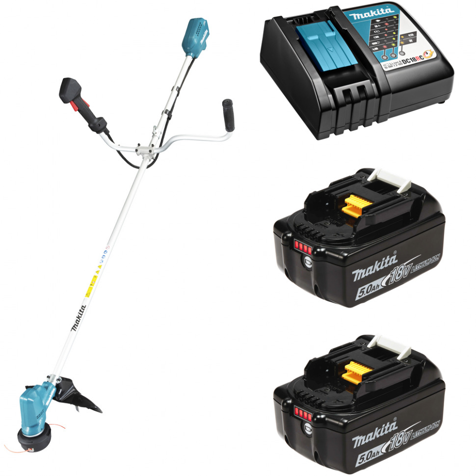 

Триммер аккумуляторный Makita DUR190UX3RT2 18В 2х5Ач, з/у, DUR190UX3RT2