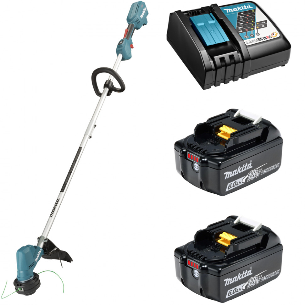 

Триммер аккумуляторный Makita DUR192LRG2 18В 2х6Ач, з/у, DUR192LRG2