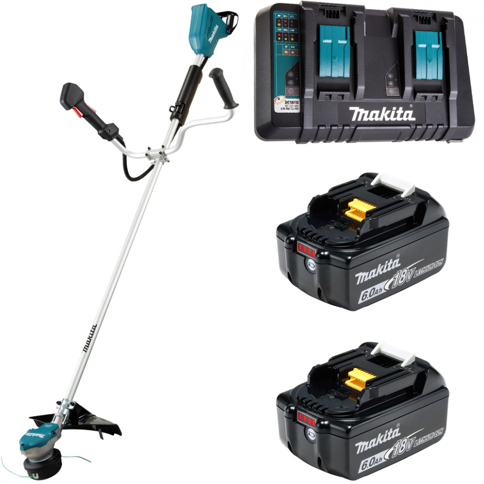 

Триммер аккумуляторный Makita DUR368APG2 36В 2х6Ач, з/у, DUR368APG2