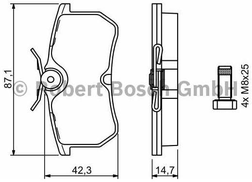 

Комплект тормозных колодок BOSCH 0986494011