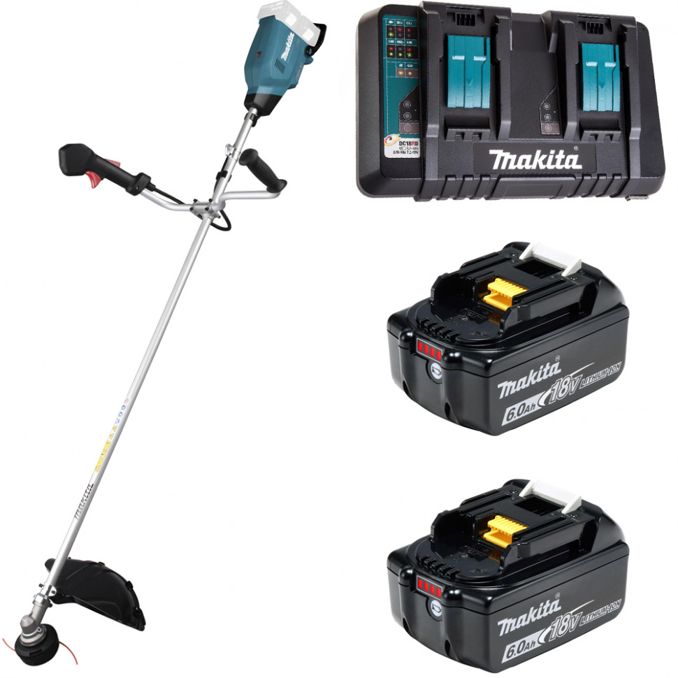 

Триммер аккумуляторный Makita DUR369APG2 36В 2х6Ач, з/у, DUR369APG2