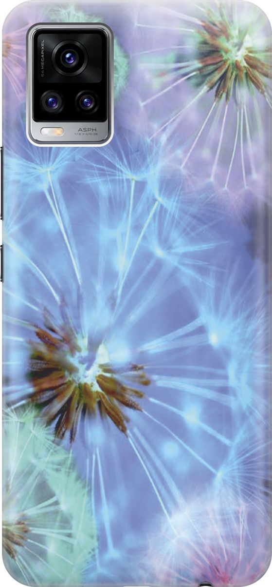 

Силиконовый чехол на Vivo V20 "Макро одуванчики", Голубой;синий, 159672