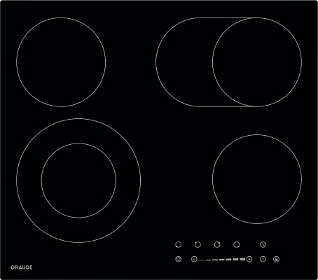 Встраиваемая варочная панель электрическая Graude EK 60.2 черный блок фотобарабана cactus cs du6600bk 604k77555 черный ч б 60000стр для versalink c400 405 ph 6600 xerox