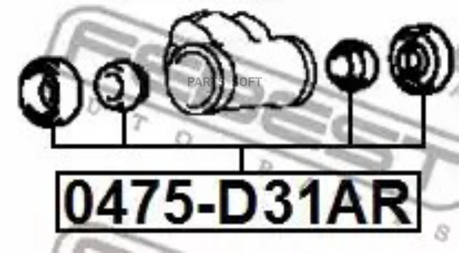 FEBECT 0475D31AR Ремкомплект колесного тормозного цилиндра | зад прав/лев |