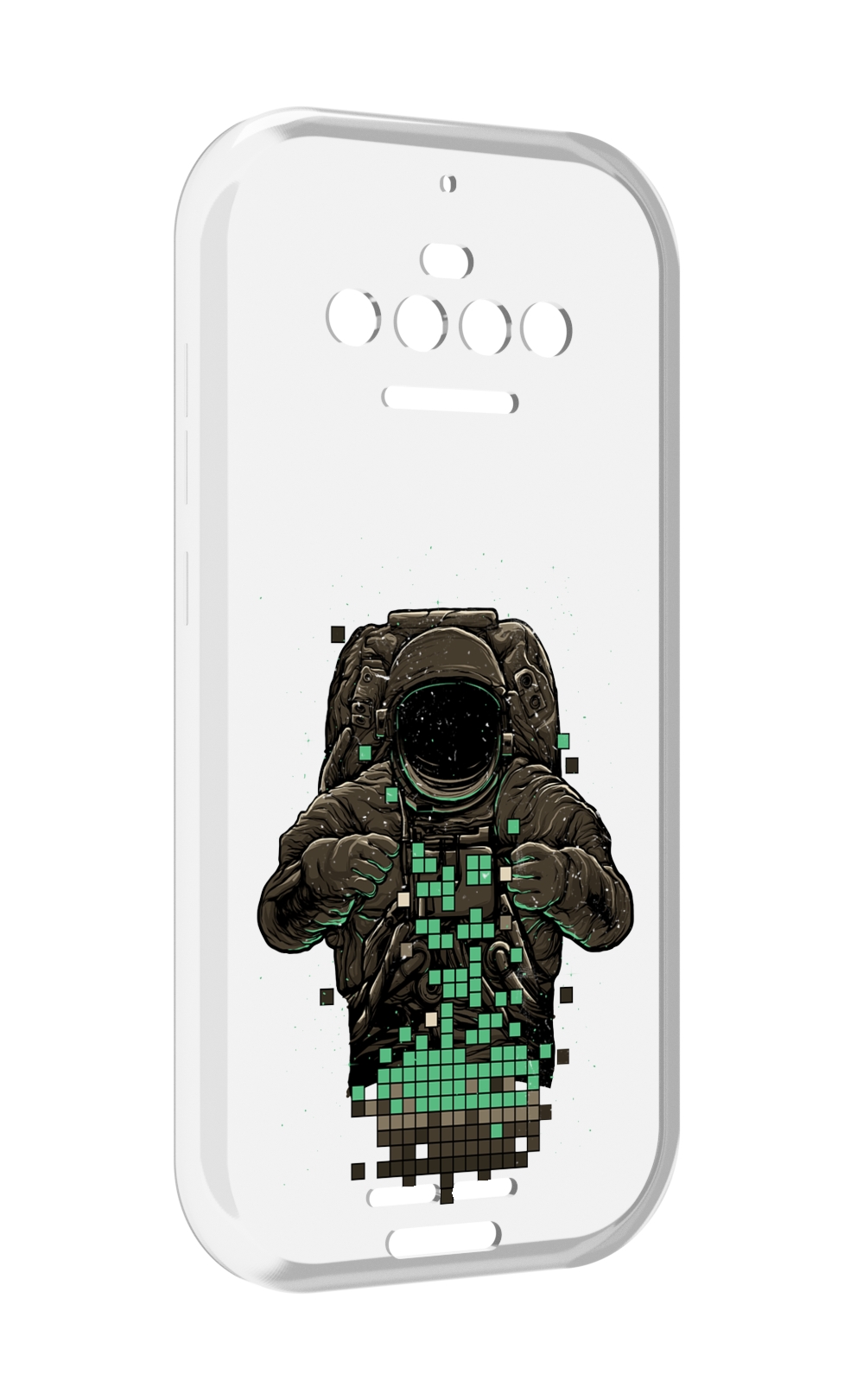 

Чехол MyPads космонавт с пикселями для Oukitel F150 R2022, Прозрачный, Tocco