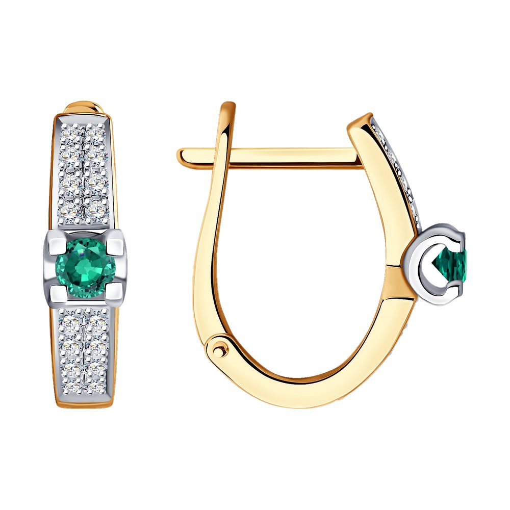 

Серьги из комбинированного золоа SOKOLOV Diamonds 3020534, бриллиант/изумруд, 3020534