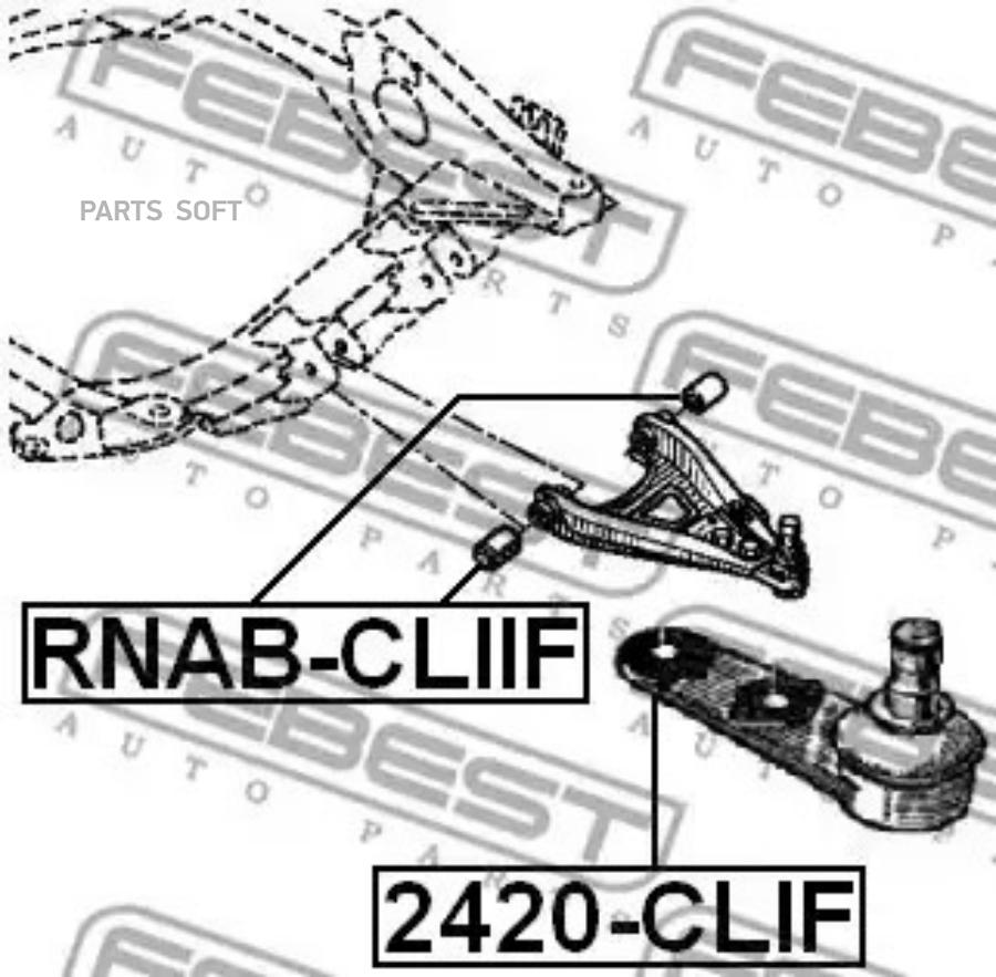 

FEBECT 2420CLIF 2420-CLIF_опора шаровая!\ Renault Megane 2.0-1.9TDi 16V 96>