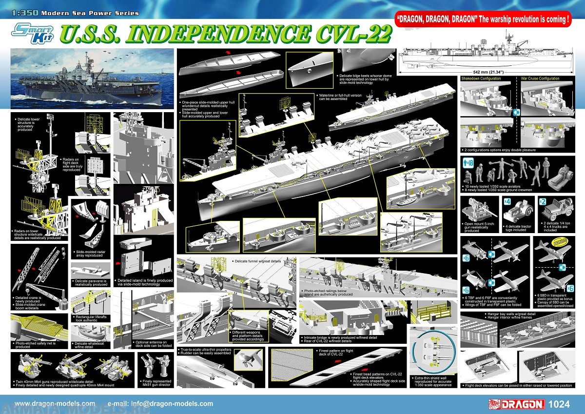 

1024Д Авианосец U.S.S. INDEPENDENCE CVL-22 SMART KIT