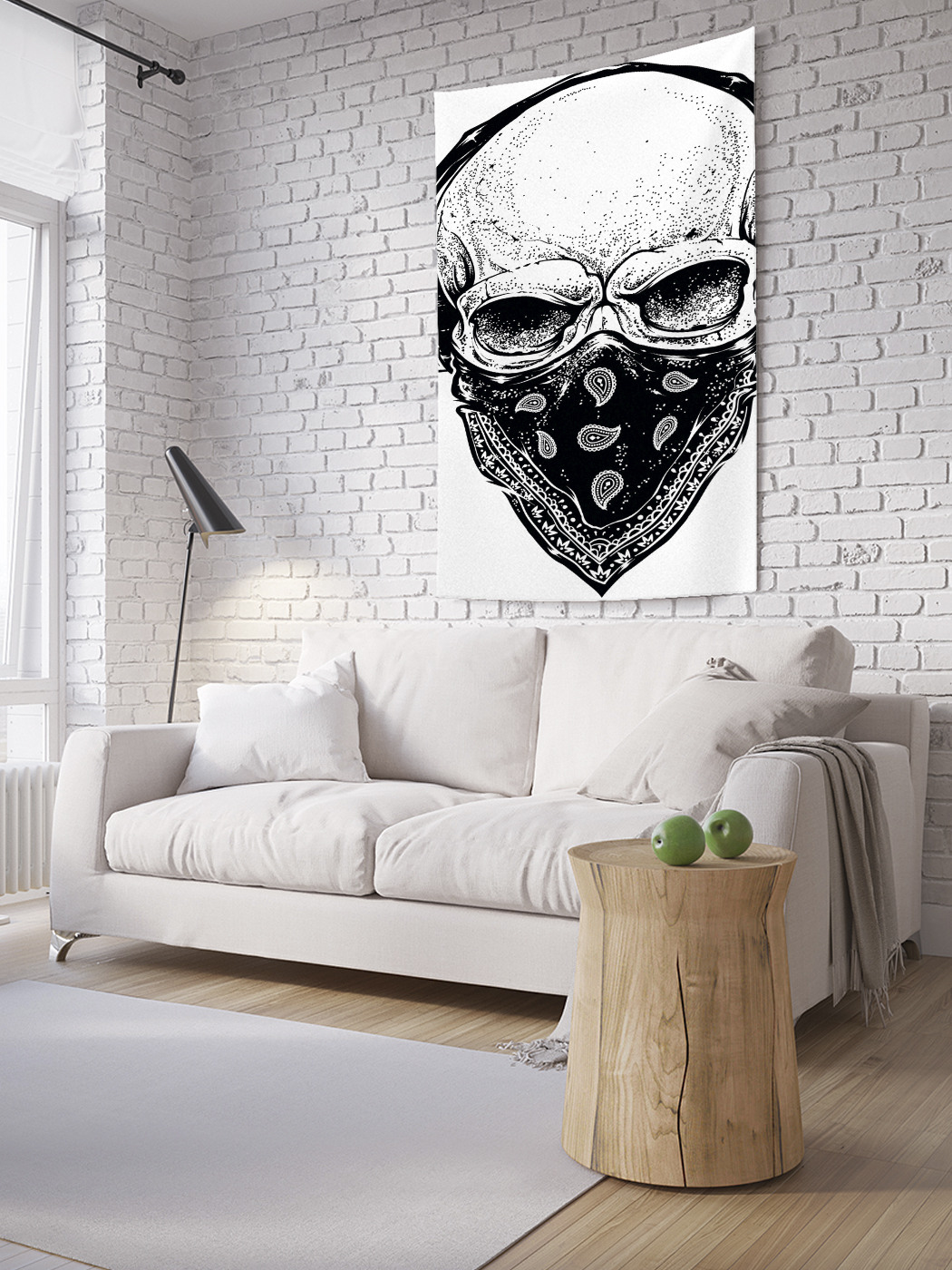 фото Вертикальное фотопанно на стену joyarty "череп в маске", 100x150 см
