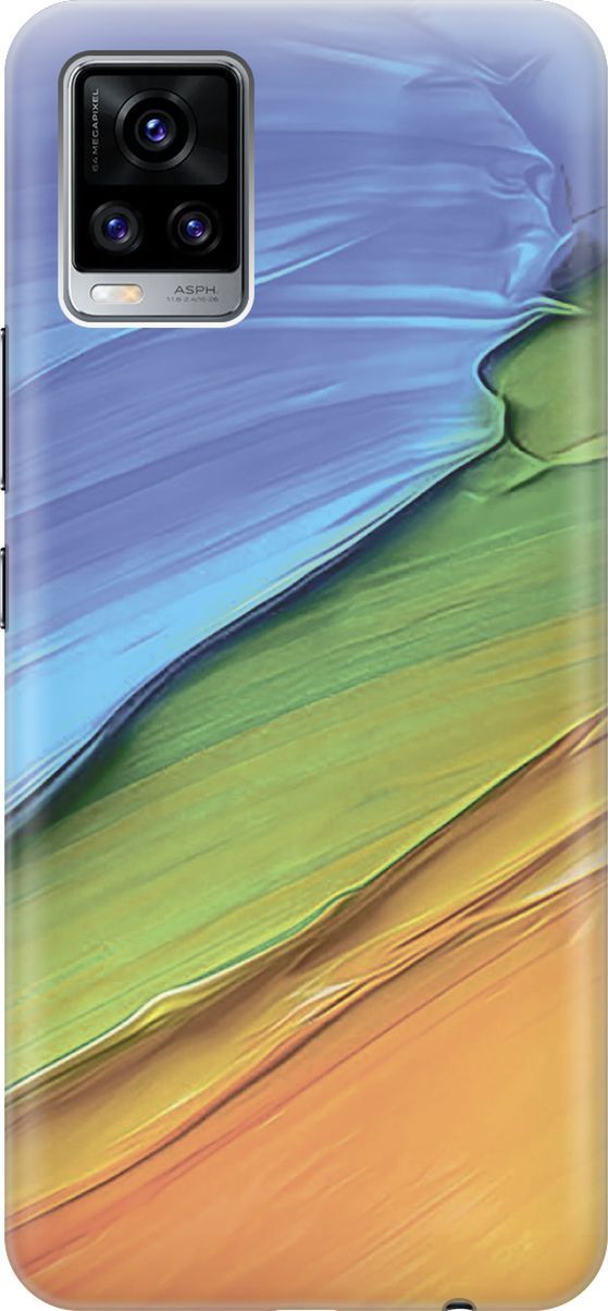 

Силиконовый чехол на Vivo V20 "Желто-синие ткани", Голубой;оранжевый, 159673