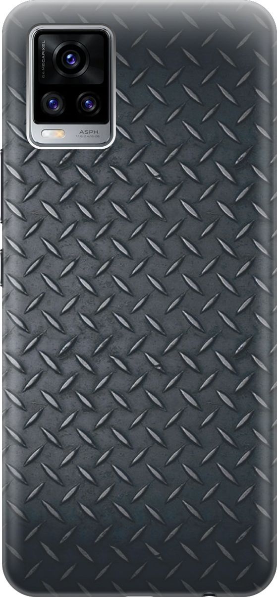 

Силиконовый чехол на Vivo V20 "Металлический лист", Серый;черный, 159673