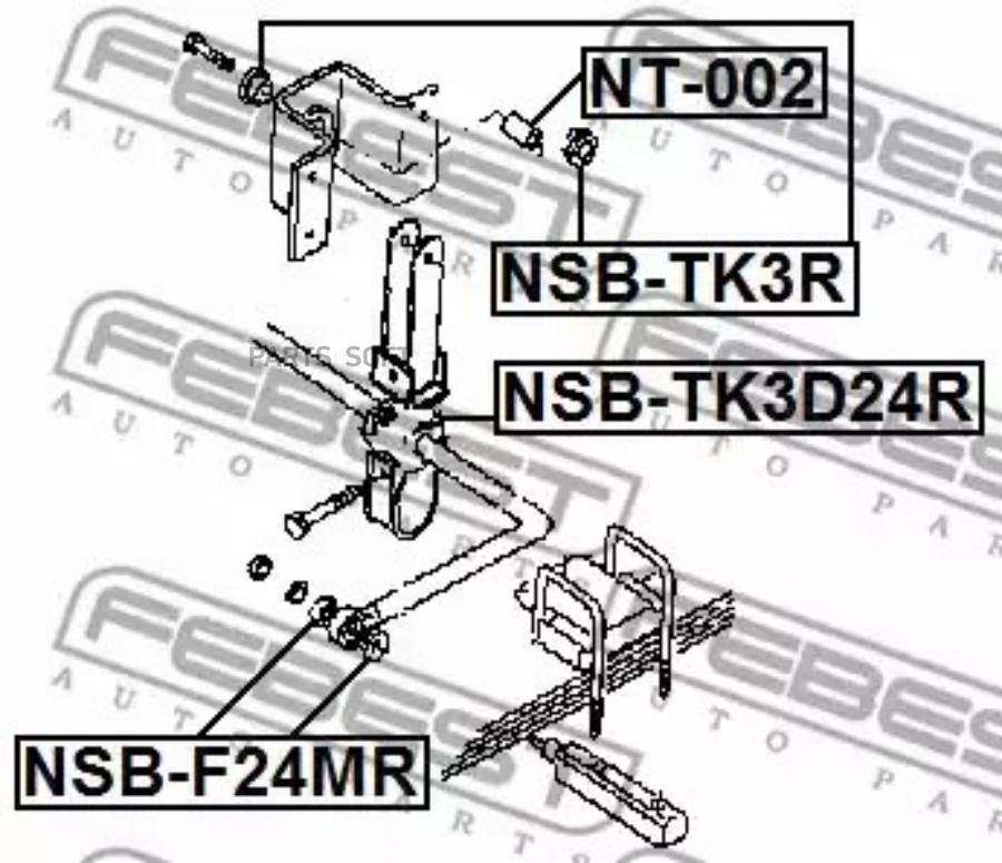 

FEBECT NSBF24MR NSB-F24MR_втулка заднего стабилизатора!\ Nissan Cabstar 06>