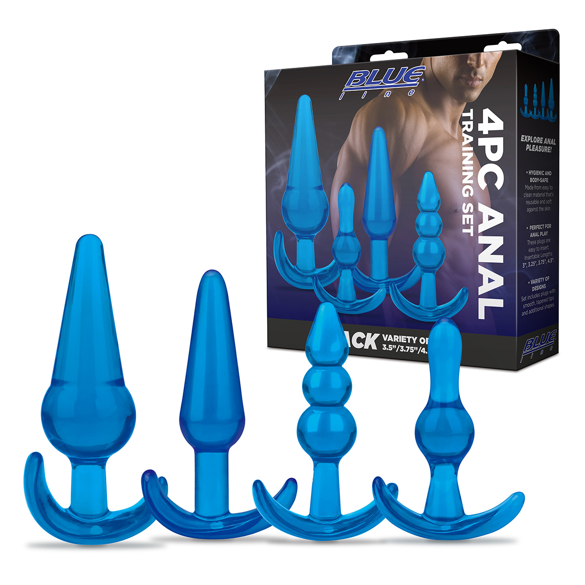 Набор анальных игрушек BlueLine Anal Training Set голубой