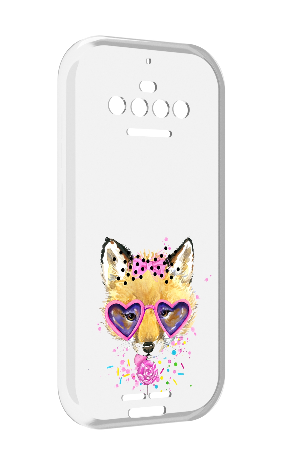 

Чехол MyPads лисенок с бантиком для Oukitel F150 R2022, Прозрачный, Tocco