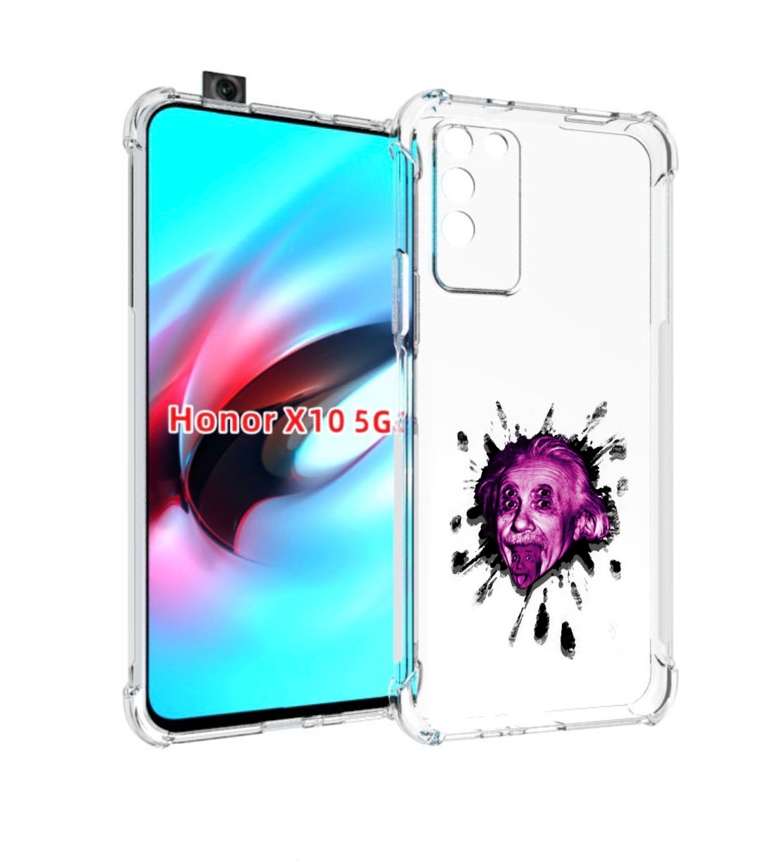 

Чехол MyPads Эйнштейн для Honor X10, Прозрачный, Tocco