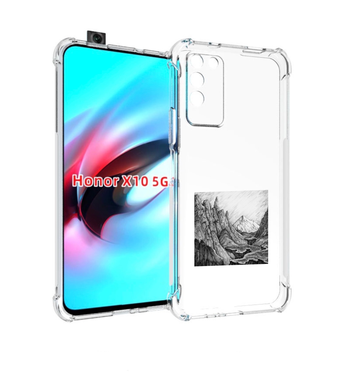 

Чехол MyPads Ямакаса Мияги и Энди Панда для Honor X10, Прозрачный, Tocco