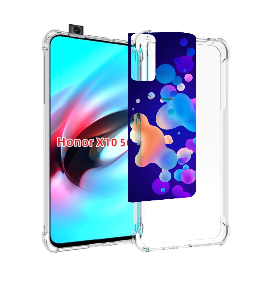 

Чехол MyPads абстрактные-пузырьки для Honor X10, Прозрачный, Tocco