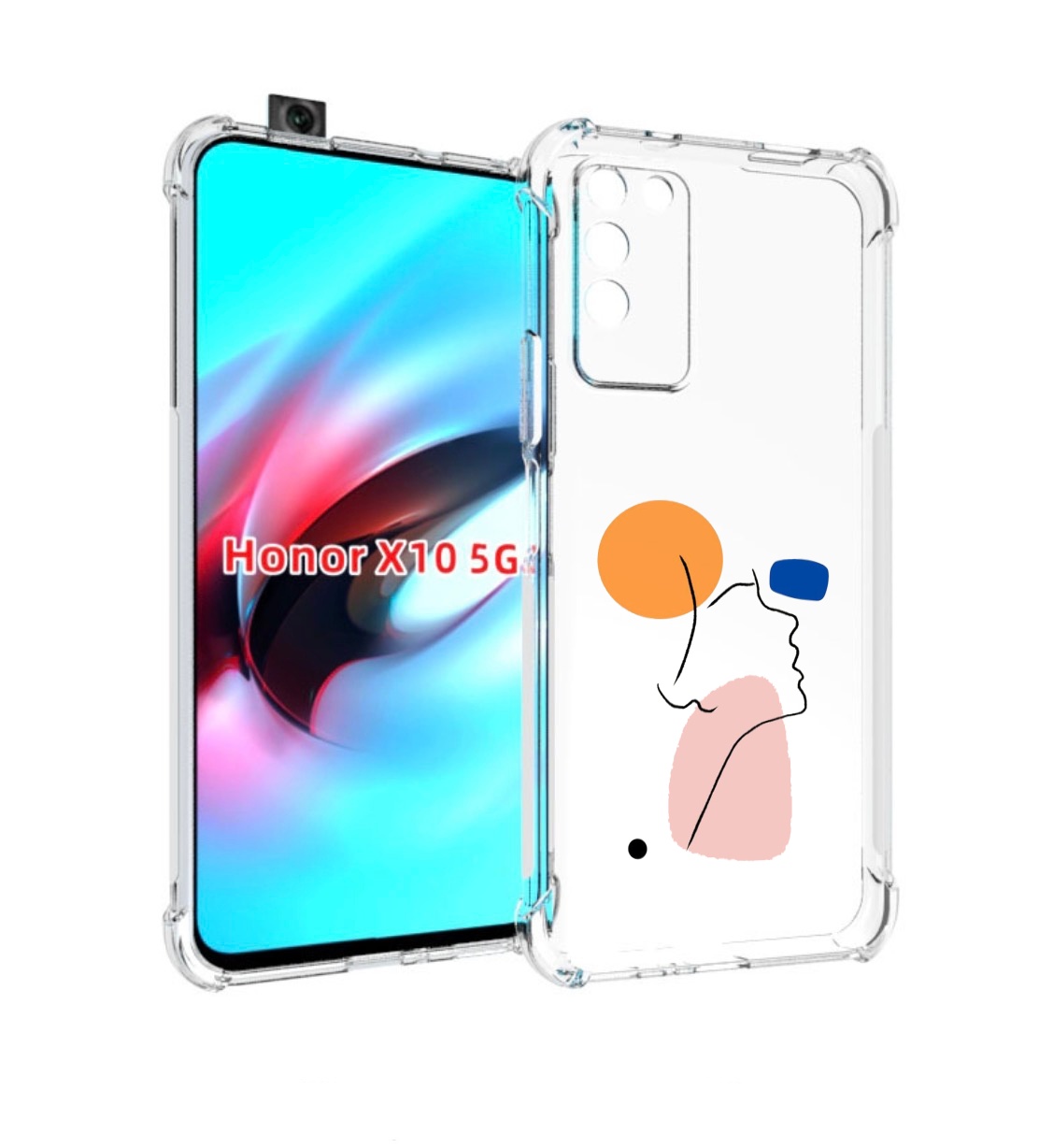 

Чехол MyPads абстракция девушки женский для Honor X10, Прозрачный, Tocco