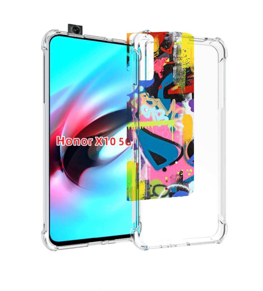 

Чехол MyPads абстракция-графити для Honor X10, Прозрачный, Tocco