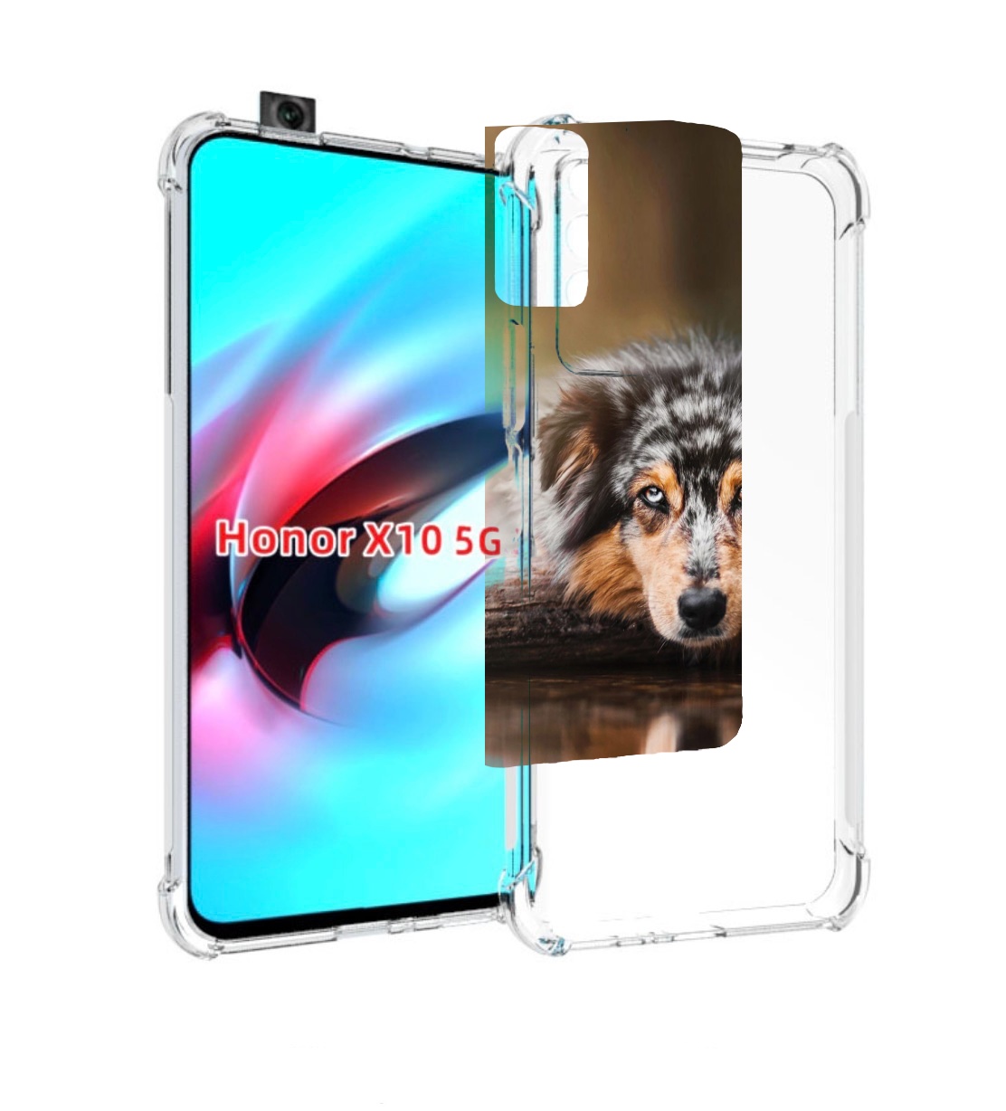 

Чехол MyPads австралииская овчарка для Honor X10, Прозрачный, Tocco