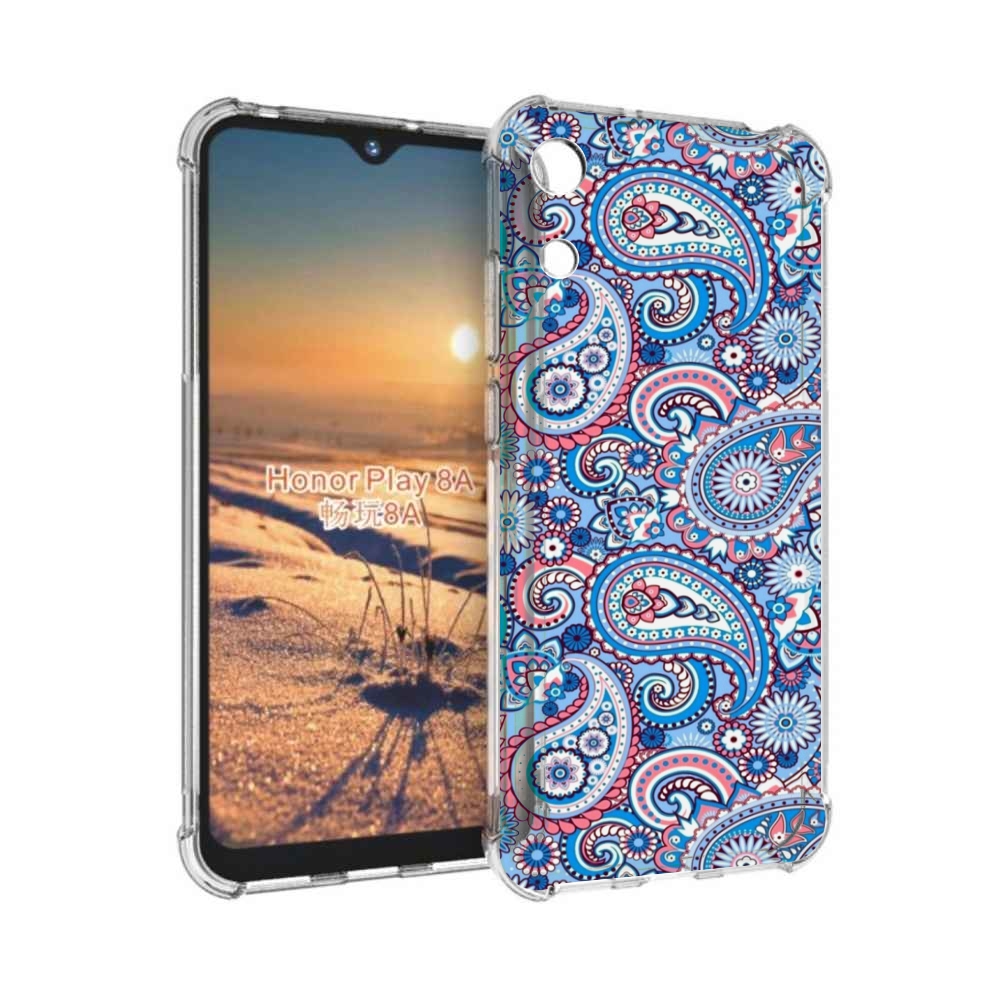 

Чехол бампер MyPads красивый голубой арнамент для Honor 8A., Прозрачный, Tocco