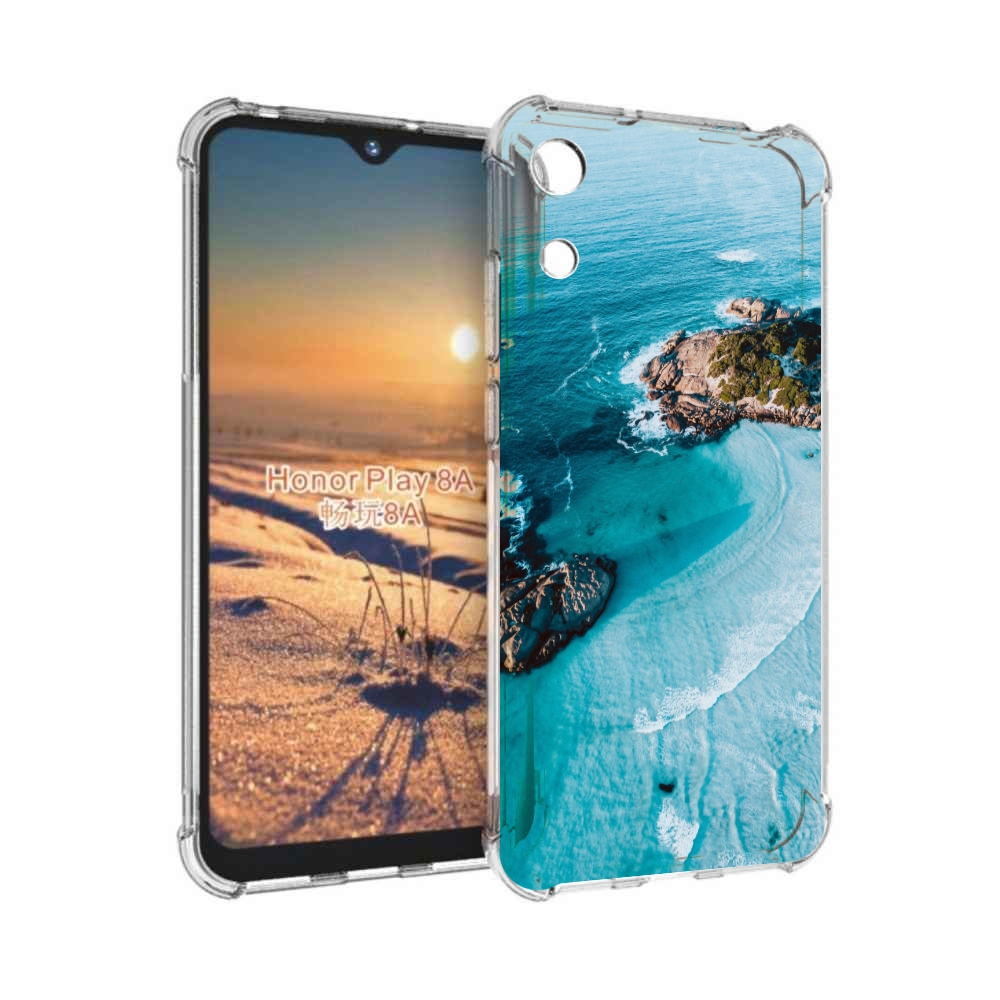 

Чехол бампер MyPads красивый голубой залив для Honor 8A, Прозрачный, Tocco