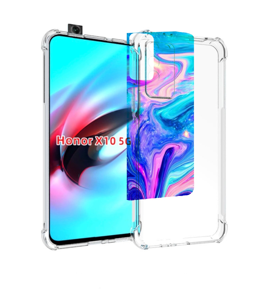 

Чехол MyPads акварельные-краски для Honor X10, Прозрачный, Tocco