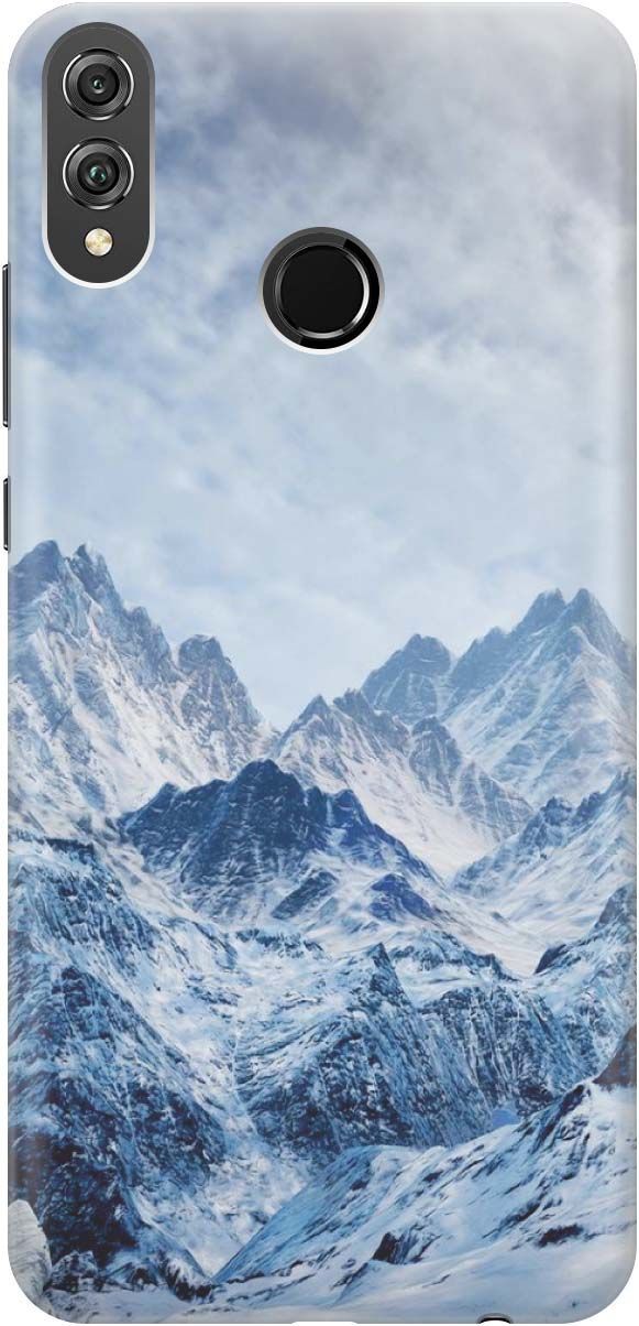 

Силиконовый чехол на Honor 8X 8Х с принтом "Снежные горы", Белый;голубой, 805
